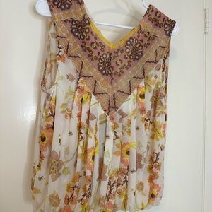 Free people boho colorful top XS